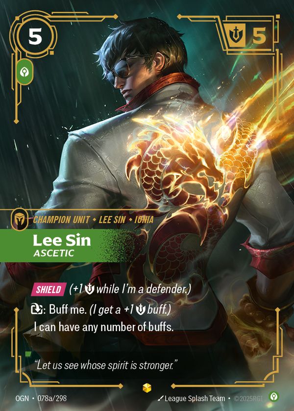 Lee Sin, Ascetic (Alternate Art) — Riftbound card