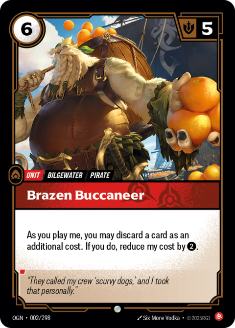 Brazen Buccaneer — Origins #002, art by Six More Vodka
