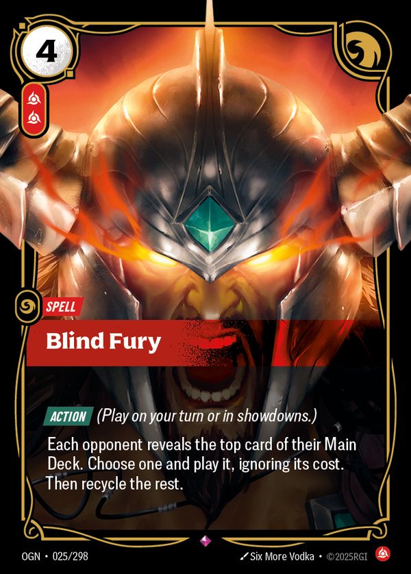 Blind Fury — Riftbound card