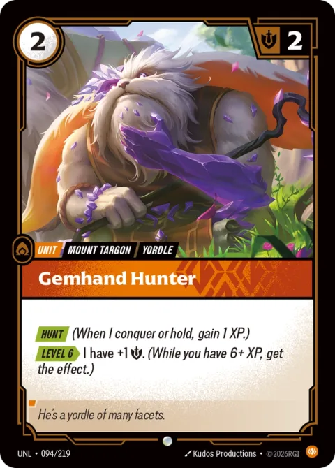 Gemhand Hunter UNL-094 영어판 카드 이미지