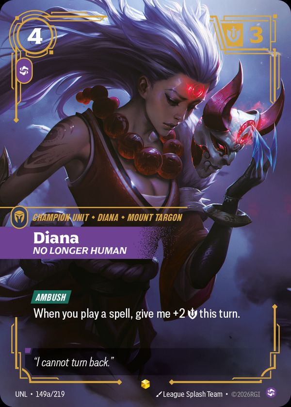 Diana, No Longer Human (Alternate Art) — Riftbound card