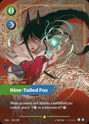 Carte Riftbound Overnumbered Nine-Tailed Fox (Ahri), Origines OGN-303/298