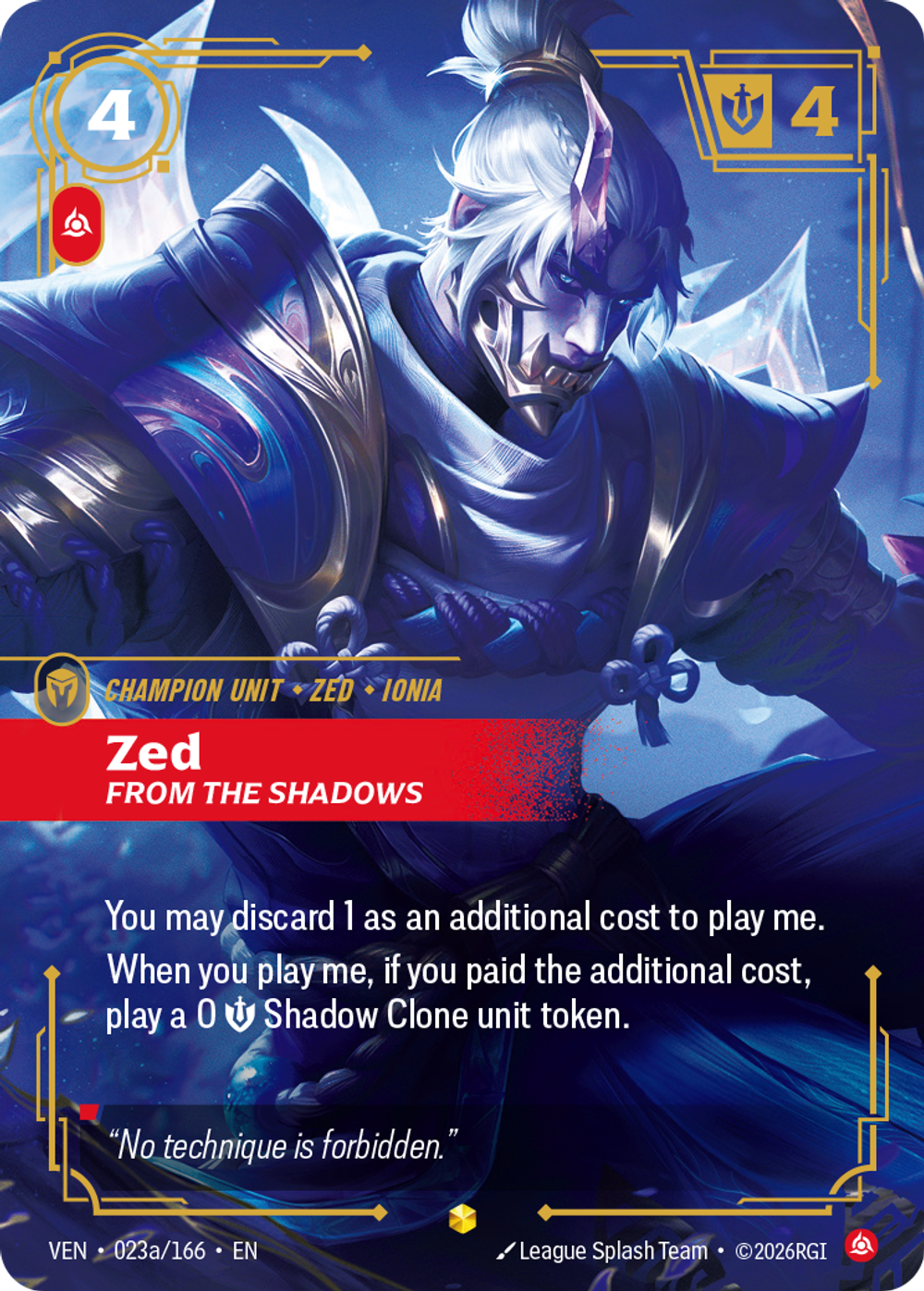 Zed, From the Shadows (Alternate Art)