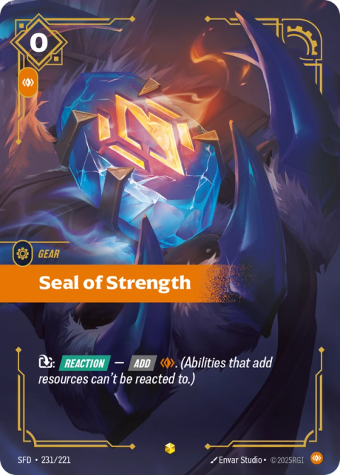 Seal of Strength (Overnumbered) — Spiritforged #231, art by Envar Studio