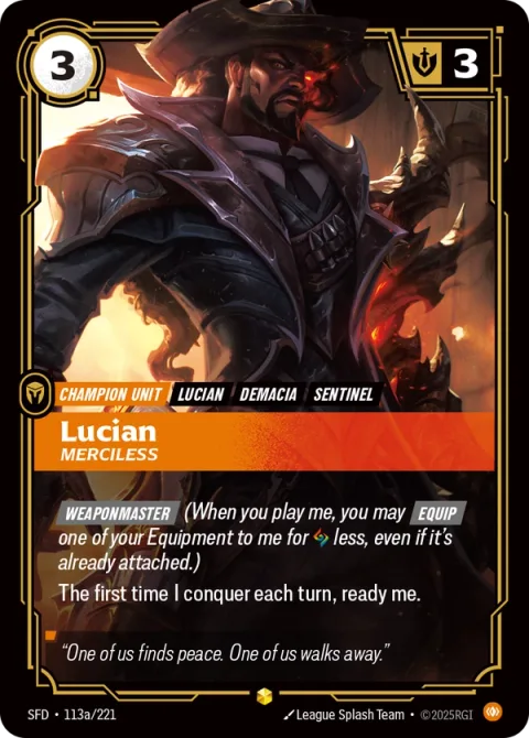 Lucian, Merciless (루시안) SFD-113a 영어판 카드 이미지
