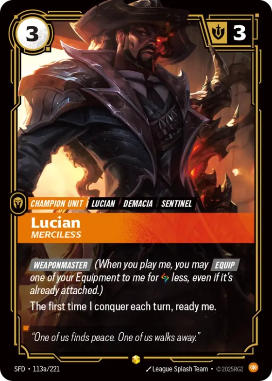 Lucian, Merciless (Alternate Art) SFD-113_p1 Alternate art printing