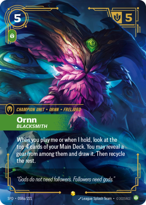 Ornn - Blacksmith (Alternate Art) — Spiritforged #058a, art by League Splash Team