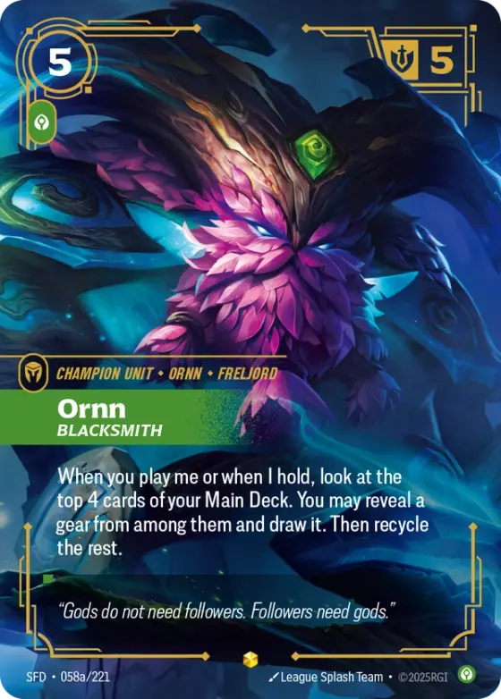 Ornn, Blacksmith (Alternate Art) SFD-058_p1 Alternate art printing