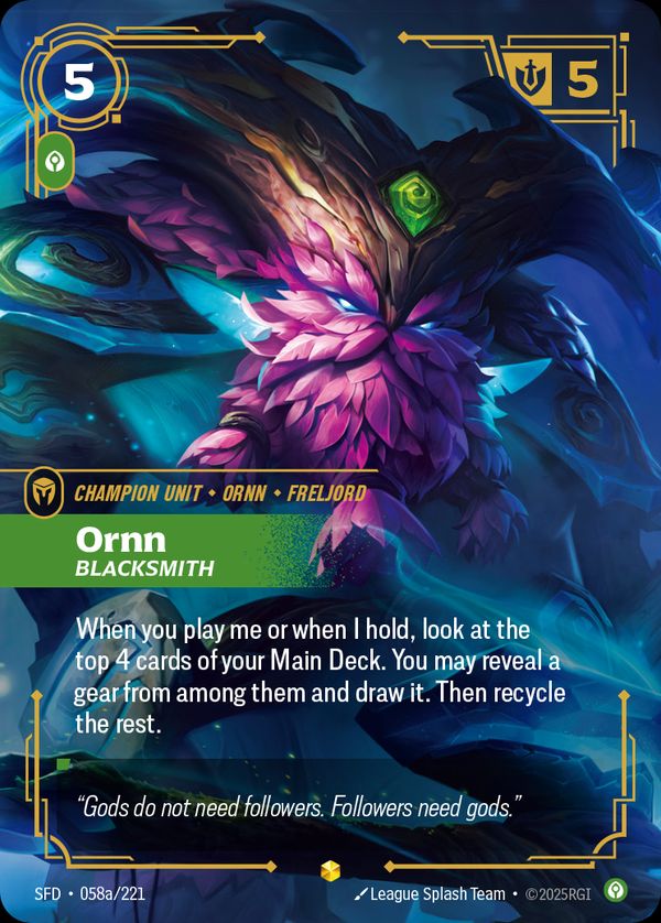 Ornn, Blacksmith (Alternate Art) — Riftbound card