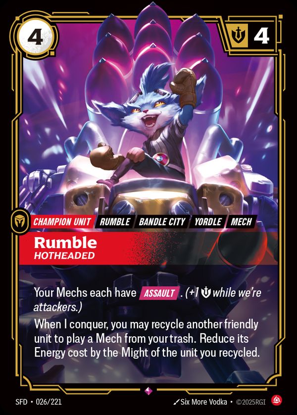 Rumble, Hotheaded — Riftbound card