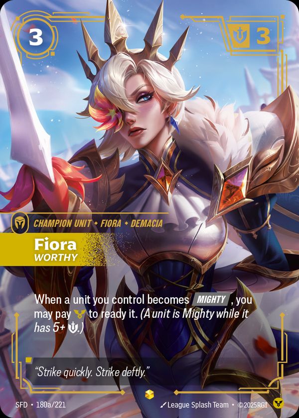 Fiora, Worthy (Alternate Art) — Riftbound card
