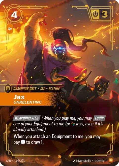 Jax, Unrelenting (잭스) SFD-119 영어판 카드 이미지