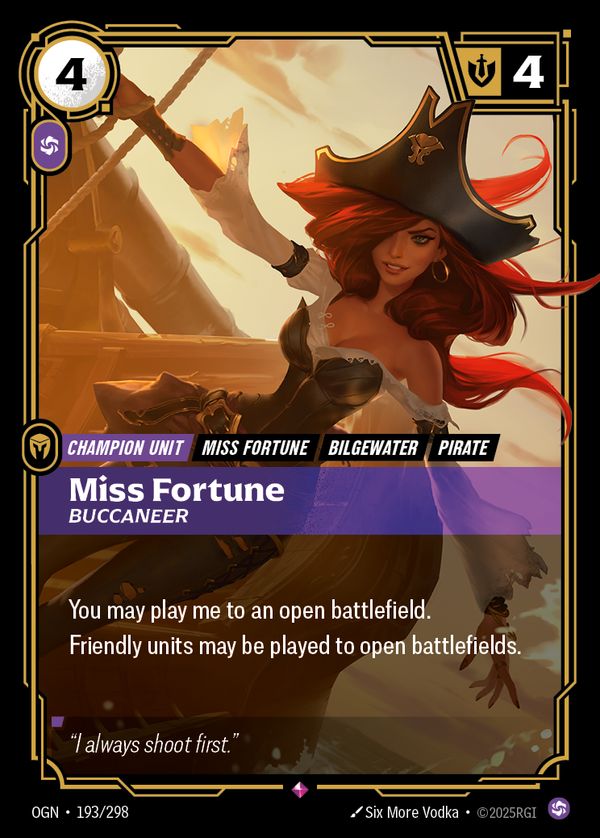 Miss Fortune, Buccaneer — Riftbound card