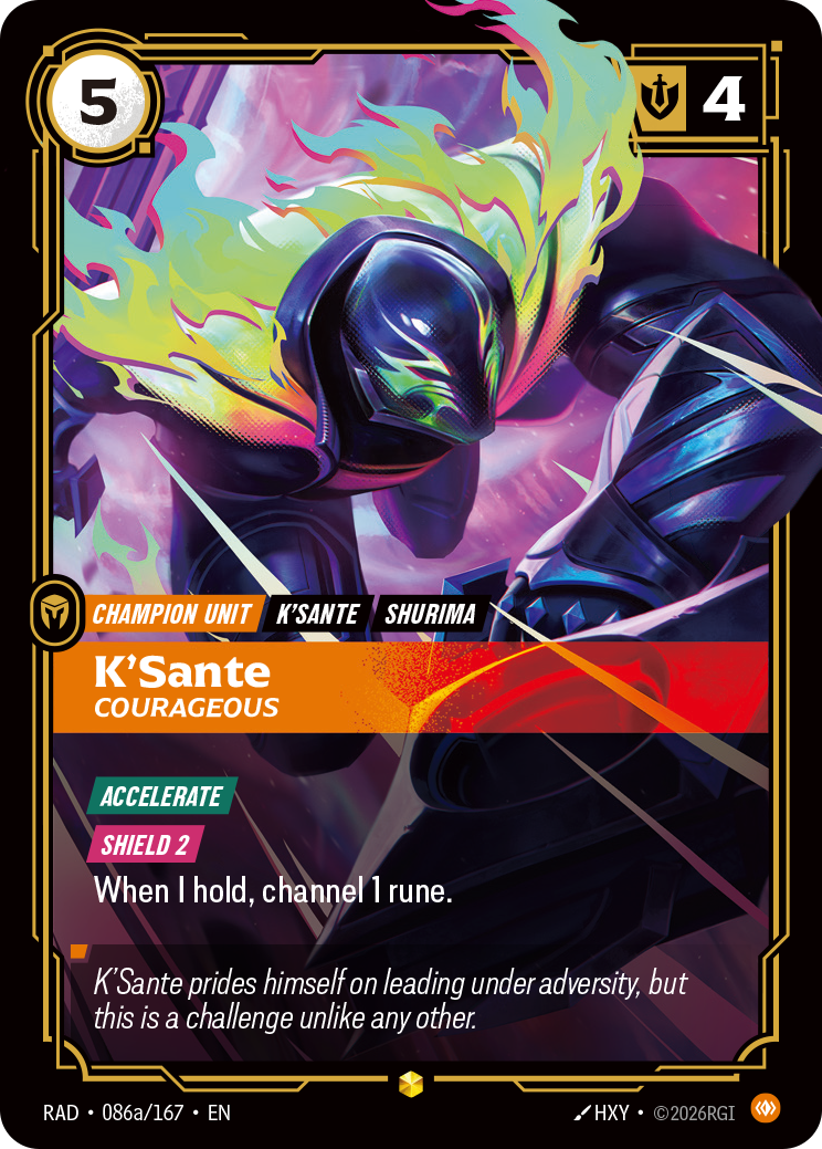 K'Sante, Courageous — Riftbound Showcase card RAD 086a