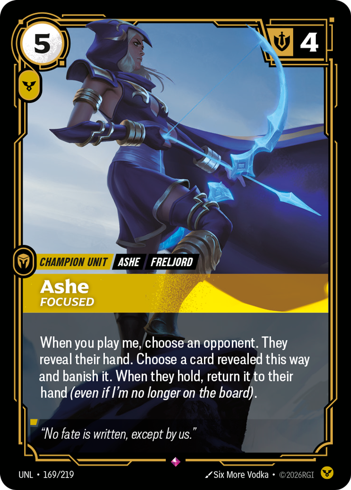 Ashe, Focused