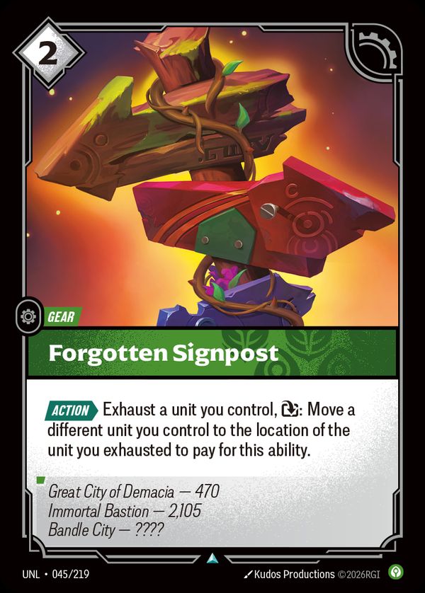 Forgotten Signpost — Riftbound card