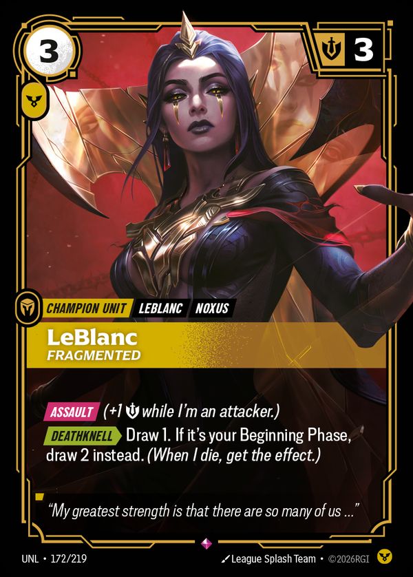 LeBlanc, Fragmented — Riftbound card