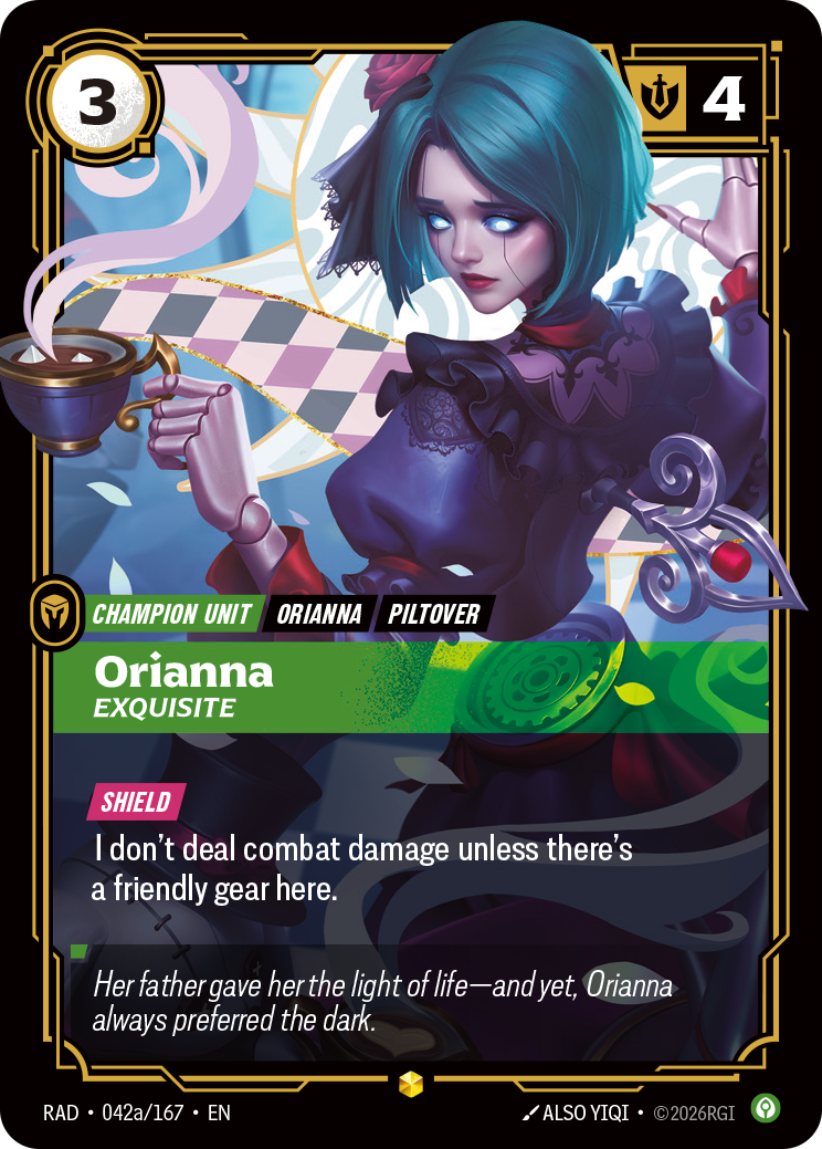 Orianna, Exquisite — Riftbound Showcase card RAD 042a