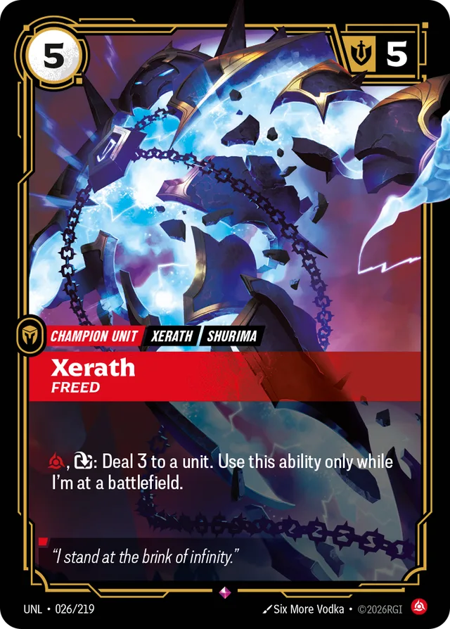 Xerath, Freed Riftbound card (UNL-026/219)