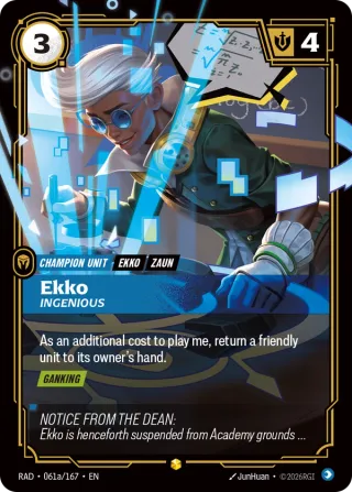 Ekko, Ingenious — Riftbound Showcase card RAD 061a
