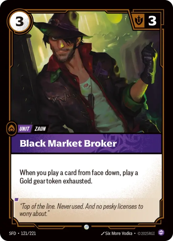 Black Market Broker SFD-121 Standard printing
