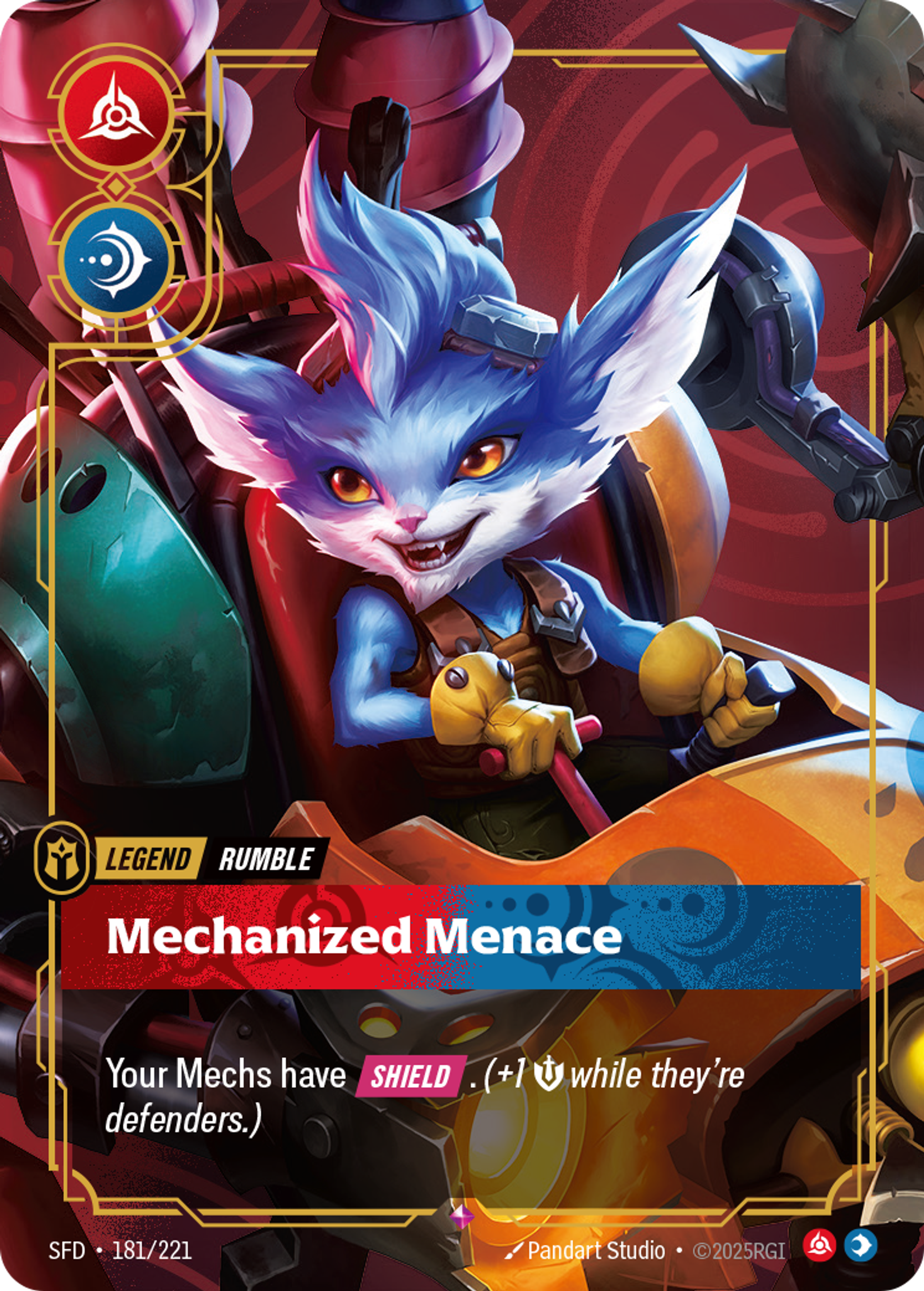 Riftbound Legend: Mechanized Menace. Your Mechs have [Shield]. (+1 [S] while they're defenders.)