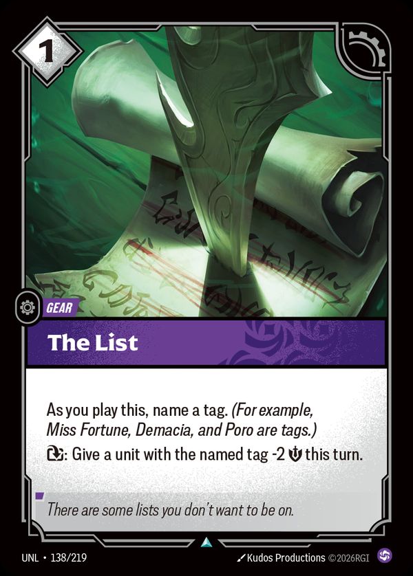 The List — Riftbound card