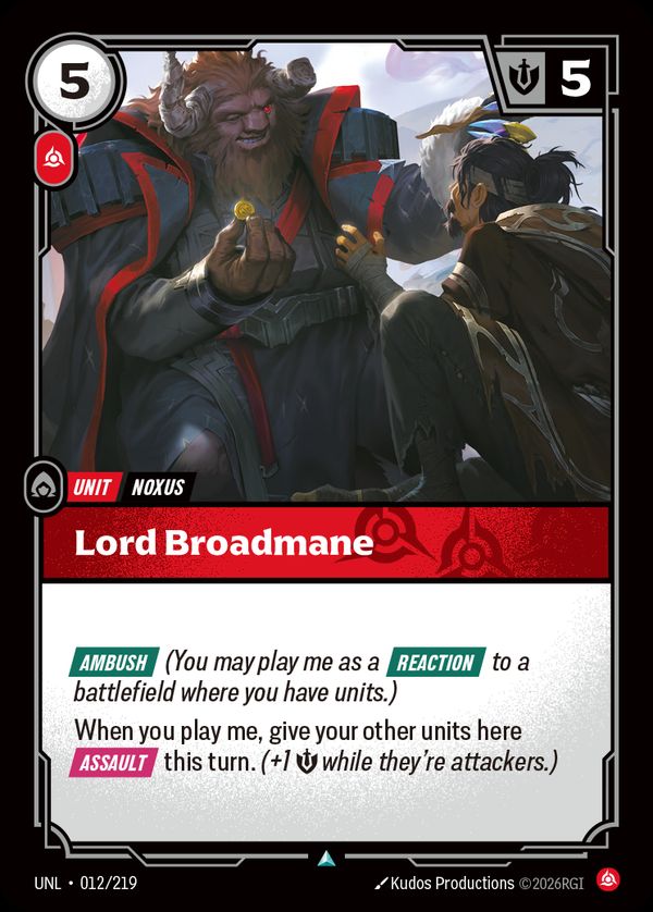 Lord Broadmane — Riftbound card