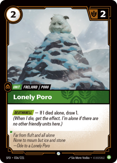Lonely Poro — Spiritforged #036, art by Six More Vodka