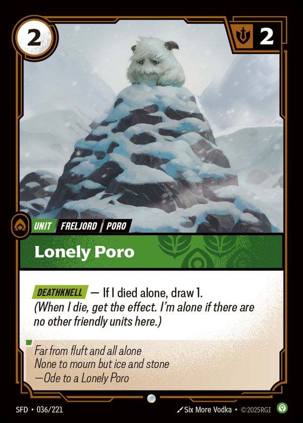 Lonely Poro — Riftbound card