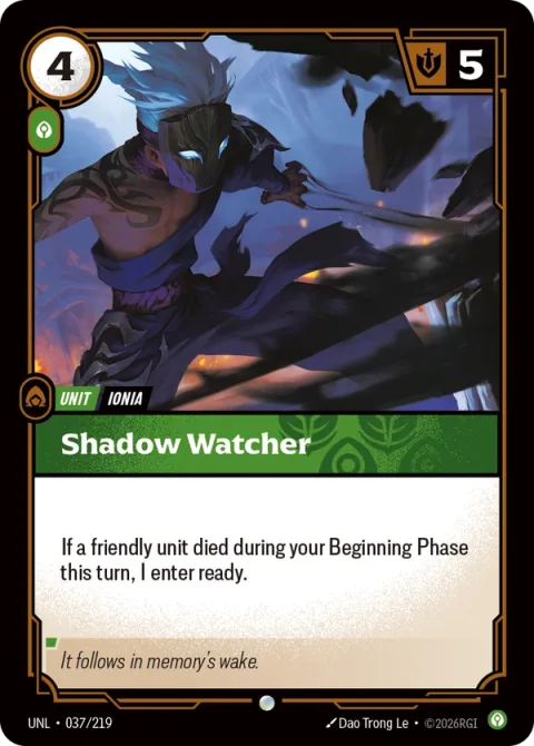 Shadow Watcher UNL-037 영어판 카드 이미지