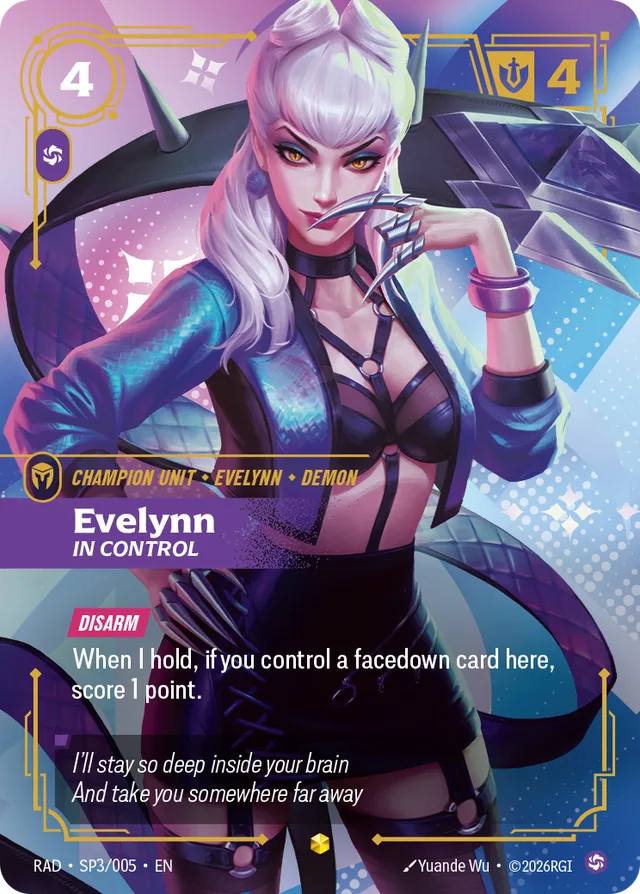 Evelynn, In Control (K/DA Special Art Card) Riftbound card (RAD-003)