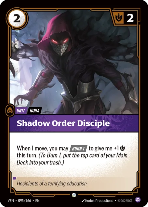 Shadow Order Disciple VEN-095 영어판 카드 이미지