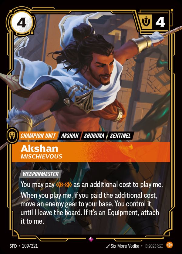 Akshan, Mischievous — Riftbound card
