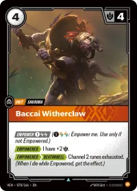Baccai Witherclaw, Vendetta