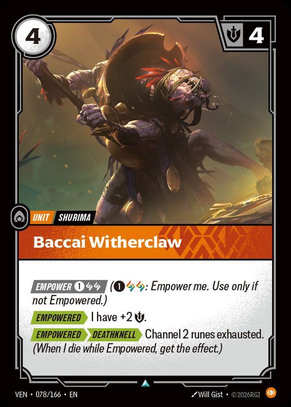 Baccai Witherclaw — Riftbound card