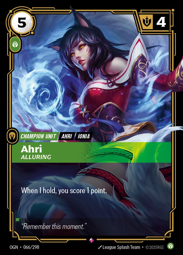 Ahri, Alluring (Launch Exclusive) — Riftbound card