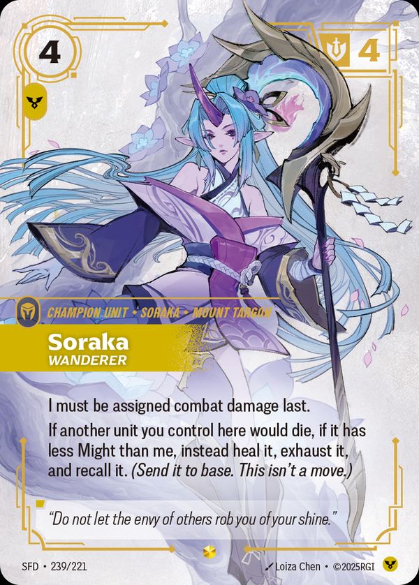 Soraka, Wanderer (Overnumbered) — Riftbound card