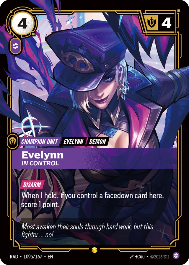 Evelynn, In Control (Alternate Art) Riftbound card (RAD-109a/167)