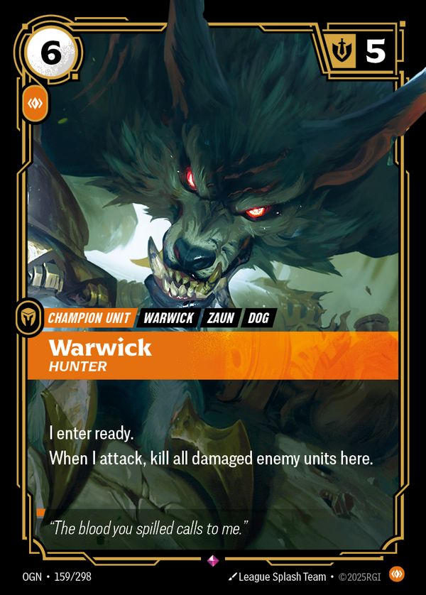 Warwick, Hunter — Riftbound card