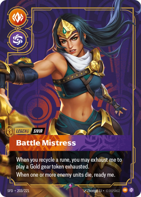Sivir - Battle Mistress — Spiritforged #203, art by Zhongqi Li