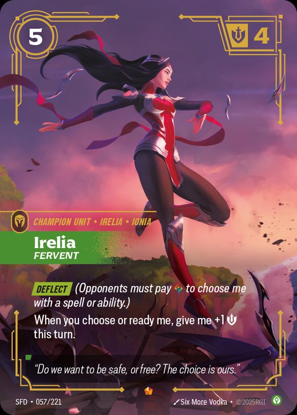 Irelia, Fervent — Riftbound card