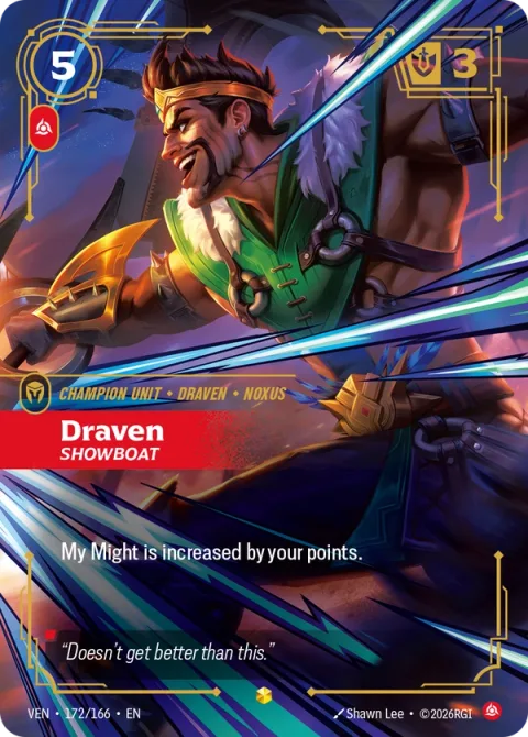 Draven, Showboat (드레이븐) VEN-172 영어판 카드 이미지