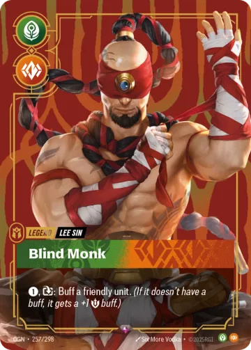 Lee Sin, Blind Monk: Riftbound Legend card