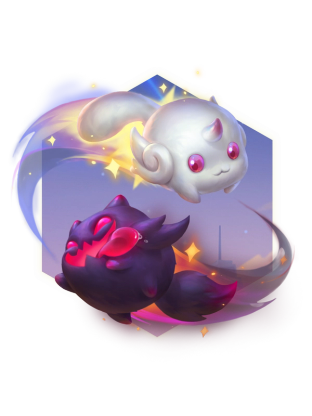 League of Legends Teamfight Tactics Little Legends Shiro & Kuro tactician featuring contrasting light and dark themed characters