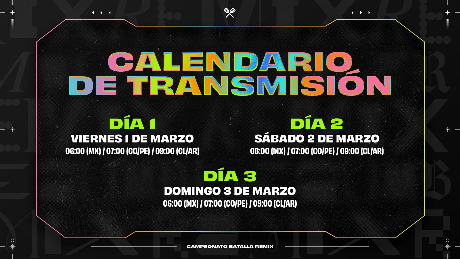 RemixRumble_PrimerGraphics_BroadcastSchedule_es_MX.jpg