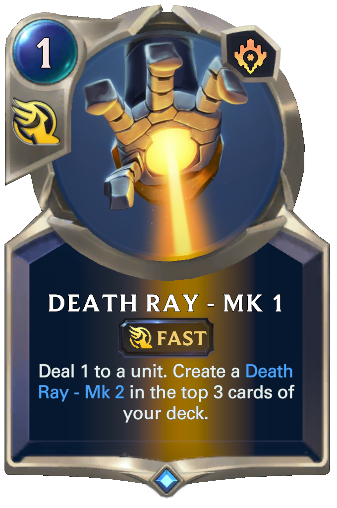 An image of the Death Ray spell card from Legends of Runeterra.