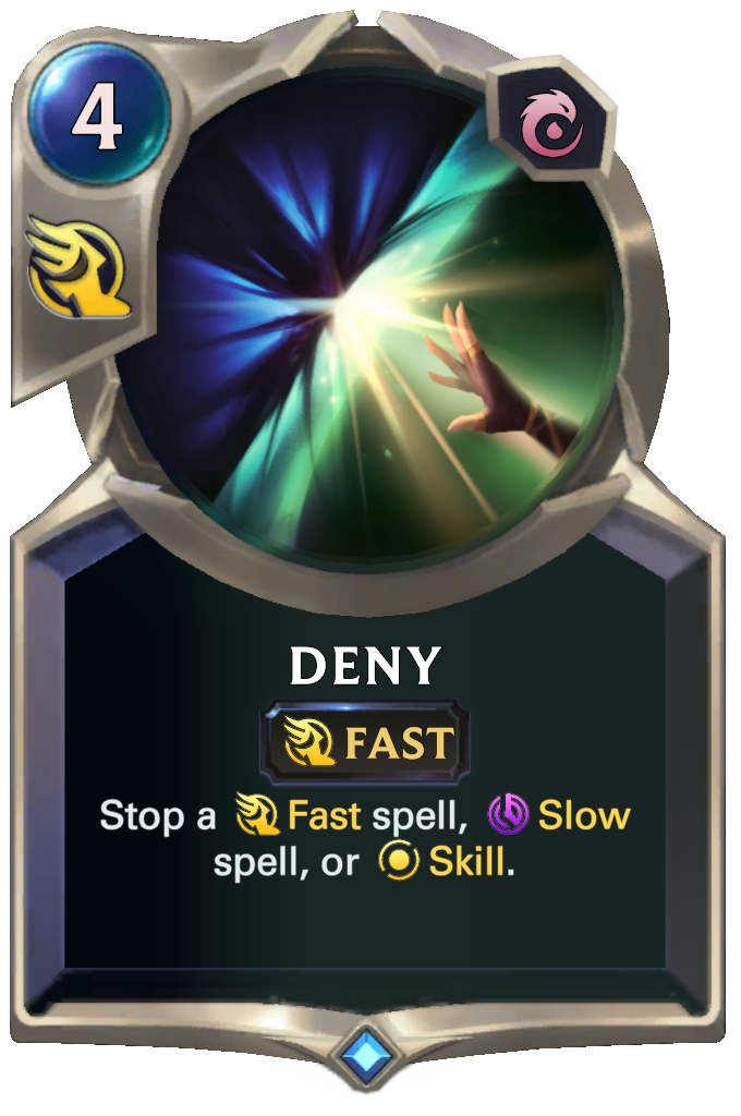 An image of the Deny spell card from Legends of Runeterra.