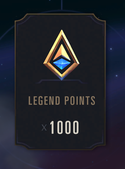 Legend of Runeterra Player Support - An example of the Legend Points given after completing an adventure.
