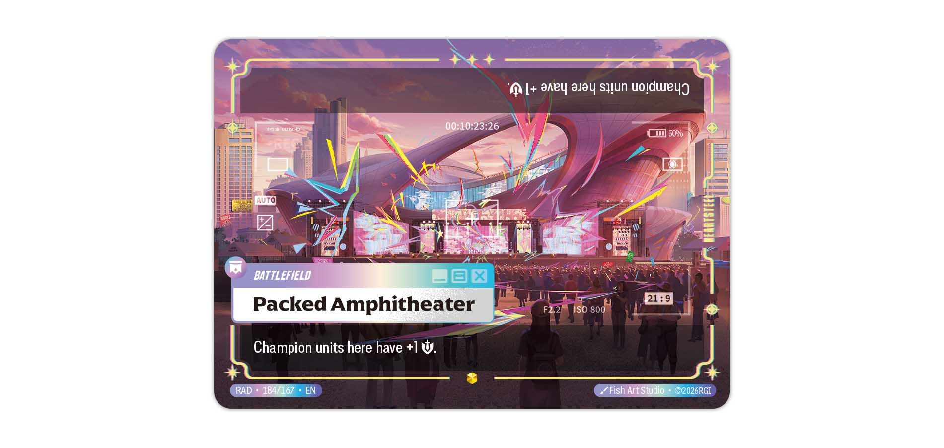 Packed Amphitheater Ultimate Rare Battlefield card from Riftbound Radiance